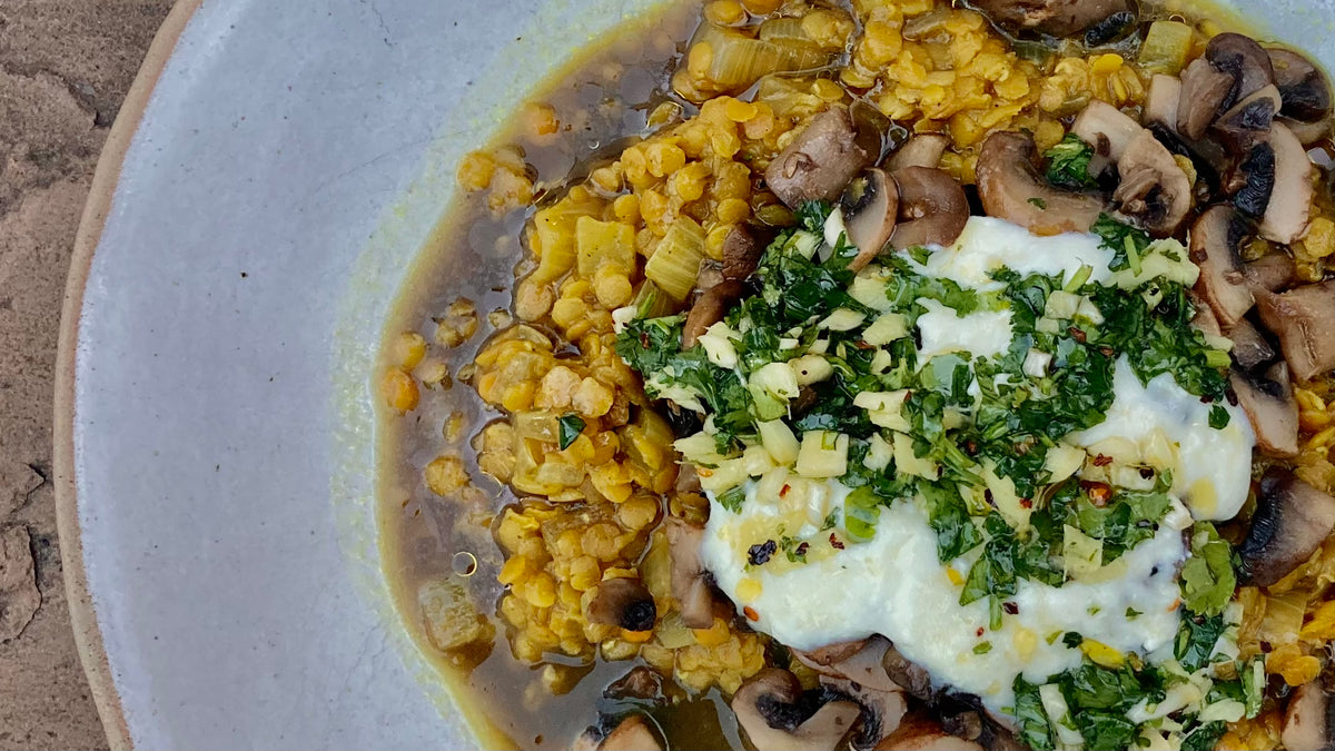 MUSHROOM DAHL WITH CORIANDER RELISH SERVES 2 Fino Olive Oil Ltd