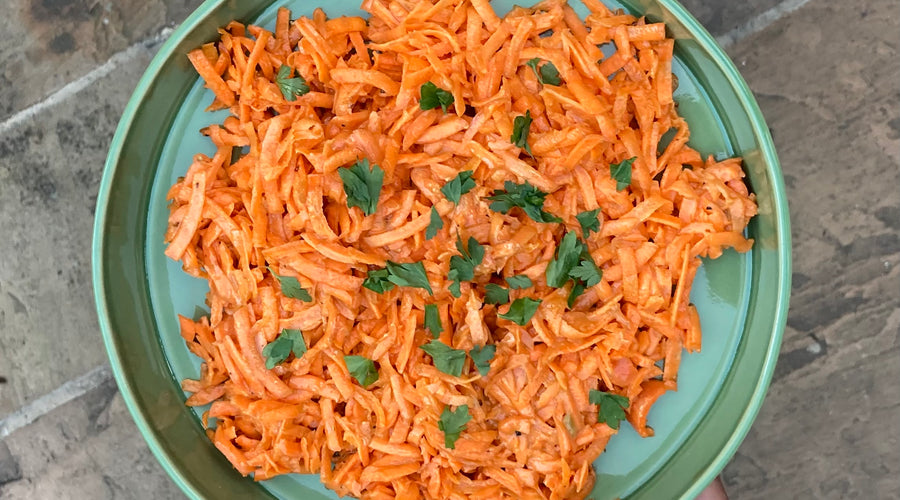 GRATED CARROT SALAD WITH LEMON DIJON VINAIGRETTE