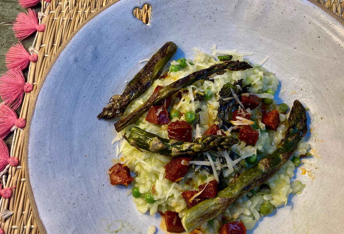 SPRING VEG RISOTTO - Serves 4  – Fino Olive Oil Ltd