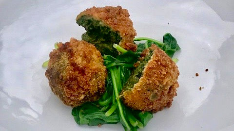 SPINACH AND GOATS CHEESE CROQUETAS - SERVES 4 – Fino Olive Oil Ltd