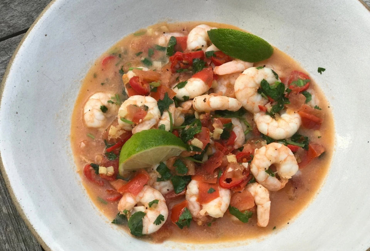 GARLIC AND CHILLI PRAWNS - SERVES 2 – Fino Olive Oil Ltd