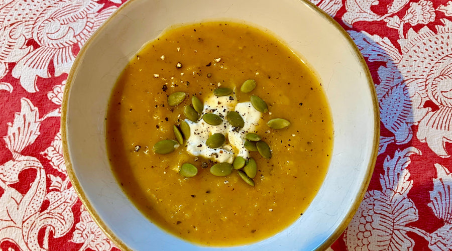 ROASTED SQUASH AND APPLE SOUP - SERVES 4
