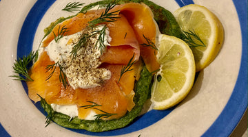 SPINACH PANCAKES WITH SMOKED TROUT - SERVES 4
