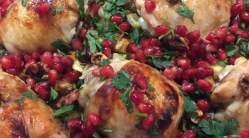 CHICKEN WITH POMEGRANATE SEEDS AND WALNUTS - SERVES 4