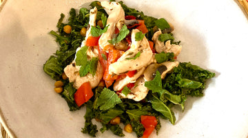 CHICKEN WITH CUMIN, KALE AND RED PEPPERS - SERVES 4
